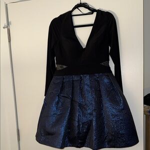 Xscape Black and Blue Cocktail Dress